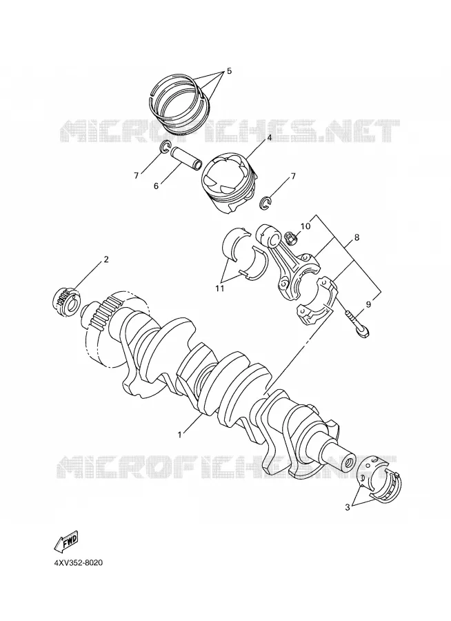 VILEBREQUIN / PISTON Yamaha MOTO 1000 2001 R1  YZF-R1