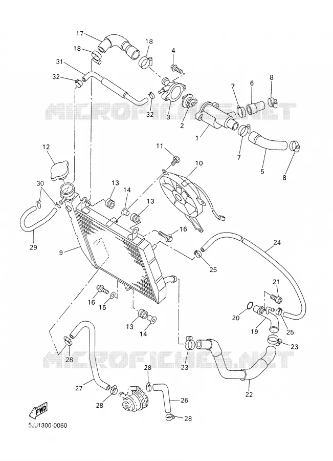 RADIATEUR / DURITES Yamaha MOTO 1000 2001 R1  YZF-R1