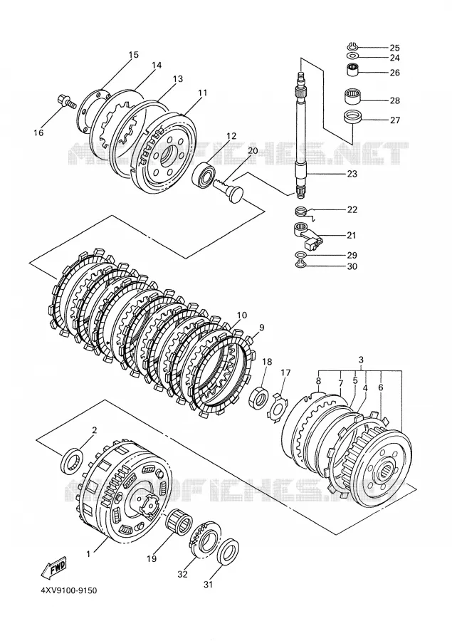 EMBRAYAGE DE DEMARREUR Yamaha MOTO 1000 2001 R1  YZF-R1