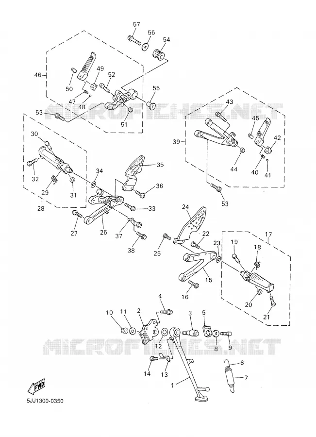 SUPPORT / REPOSE PIEDS Yamaha MOTO 1000 2001 R1  YZF-R1