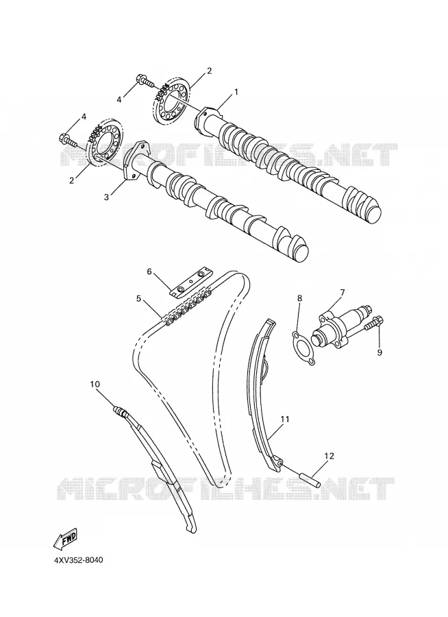 ARBRE A CAMES / CHAINE DE DISTRIBUTION Yamaha MOTO 1000 2002 R1  YZF-R1