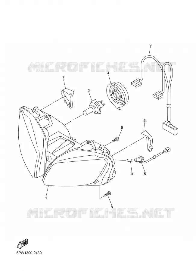 PHARE  Yamaha MOTO 1000 2002 R1  YZF-R1