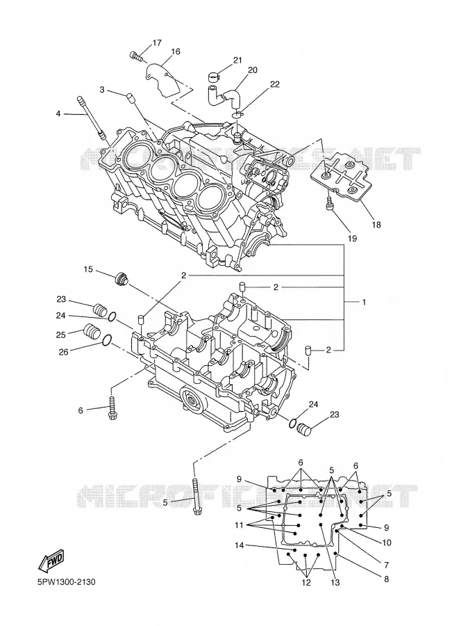 CARTER MOTEUR Yamaha MOTO 1000 2002 R1  YZF-R1