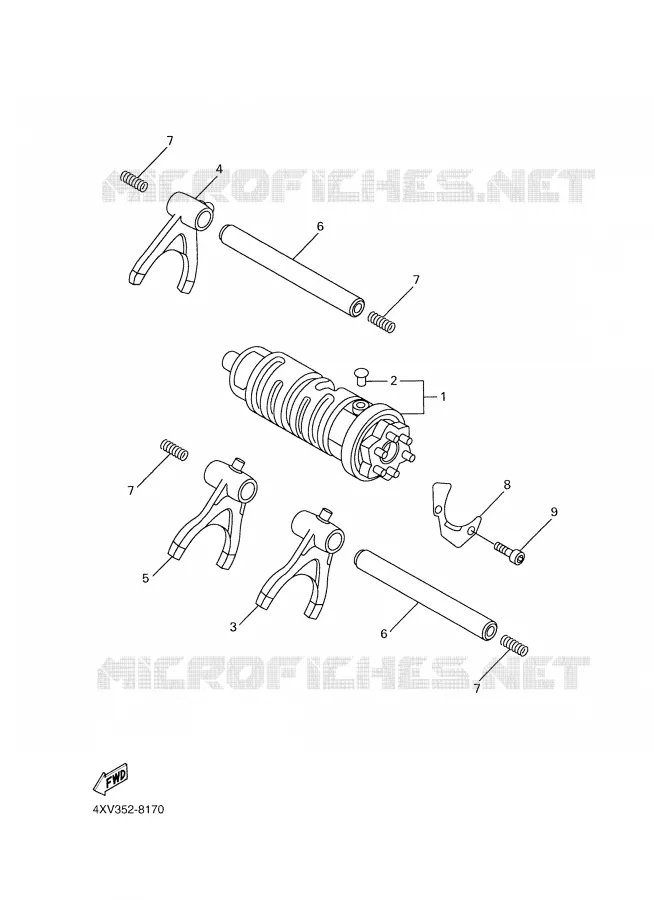 BARILLET DE SELECTION / FOURCHETTE Yamaha MOTO 1000 2003 R1  YZF-R1