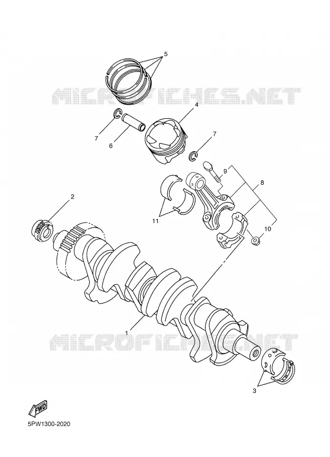 VILEBREQUIN / PISTON Yamaha MOTO 1000 2003 R1  YZF-R1