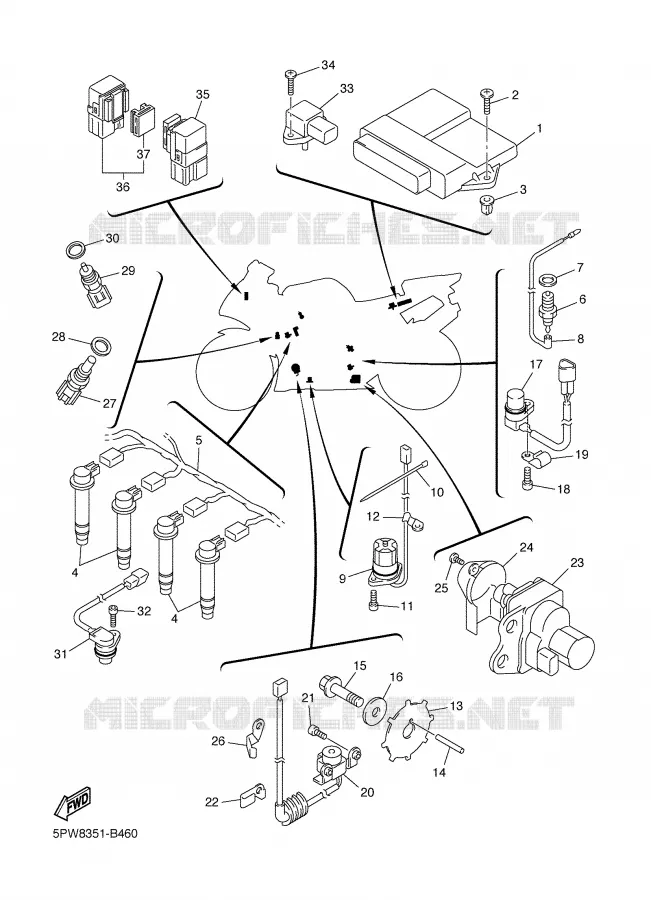 PARTIE ELECTRIQUE 1 Yamaha MOTO 1000 2003 R1  YZF-R1