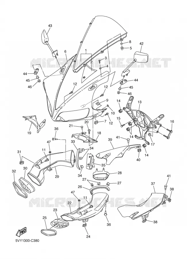 CARENAGES 1  Yamaha MOTO 1000 2004 R1  YZF-R1