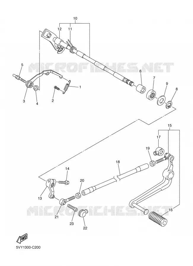 AXE DE SELECTEUR / PEDALE Yamaha MOTO 1000 2006 R1  YZF-R1