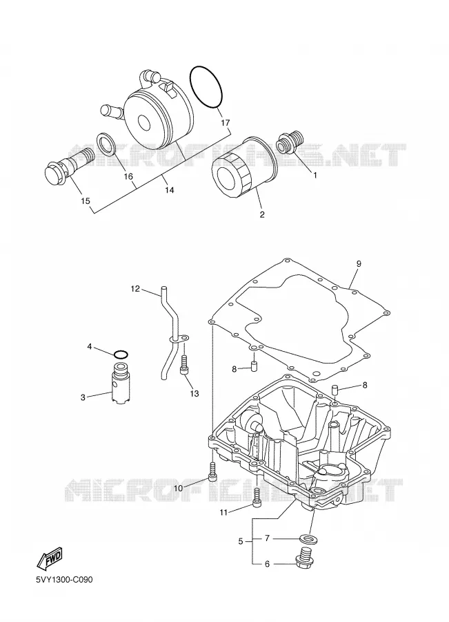 FILTRE A HUILE Yamaha MOTO 1000 2006 R1  YZF-R1