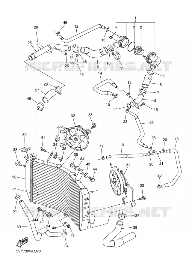 RADIATEUR / DURITES Yamaha MOTO 1000 2006 R1  YZF-R1