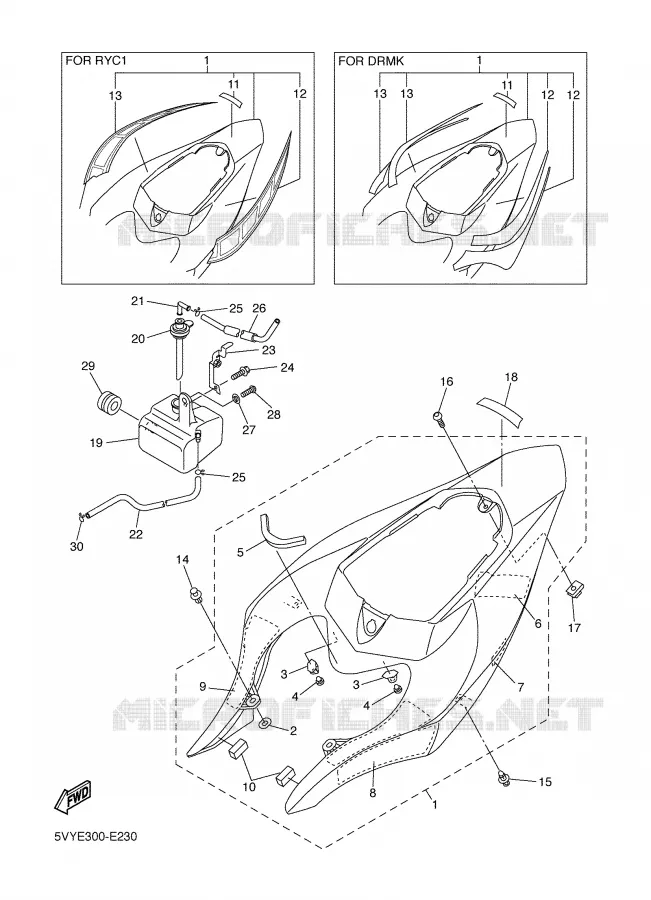 COUVERCLE LATERAL Yamaha MOTO 1000 2006 R1  YZF-R1