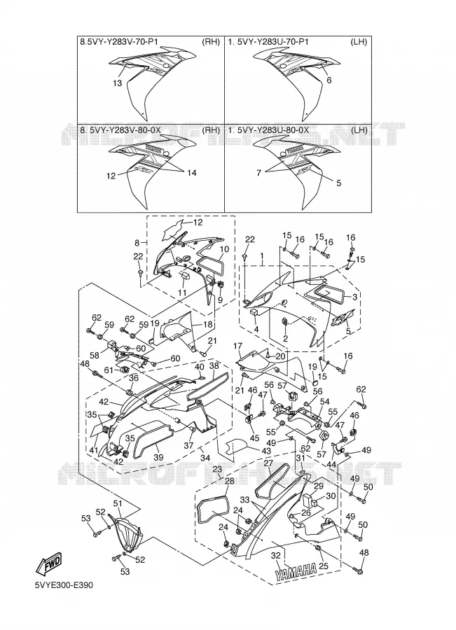 CARENAGES 2 Yamaha MOTO 1000 2006 R1  YZF-R1
