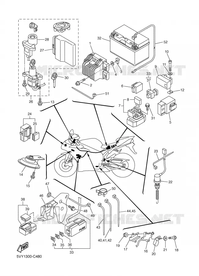 PARTIE ELECTRIQUE 2 Yamaha MOTO 1000 2006 R1  YZF-R1