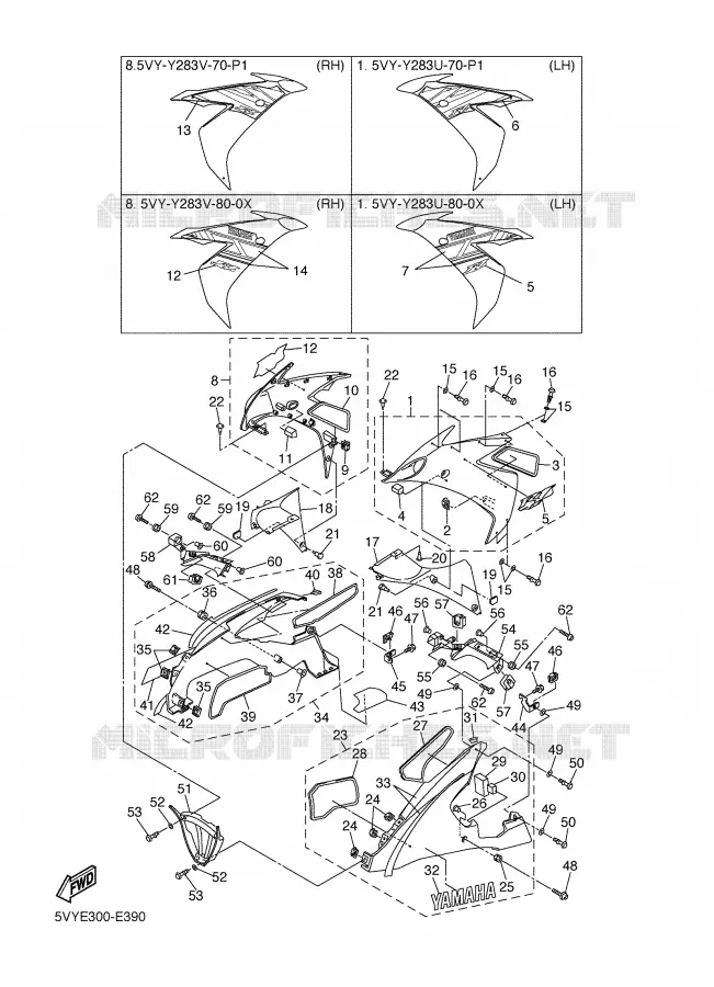 CARENAGES 2 Yamaha MOTO 1000 2006 R1  YZF-R1