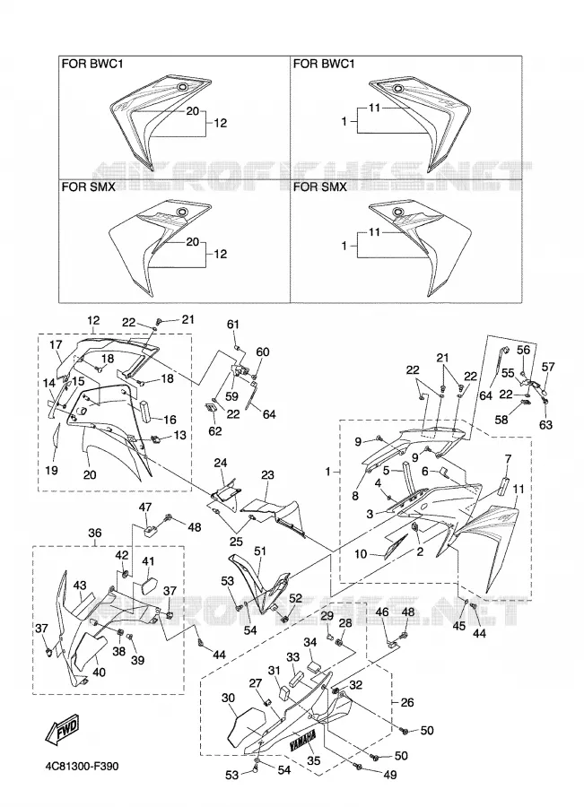 CARENAGES 2 Yamaha MOTO 1000 2007 R1  YZF-R1
