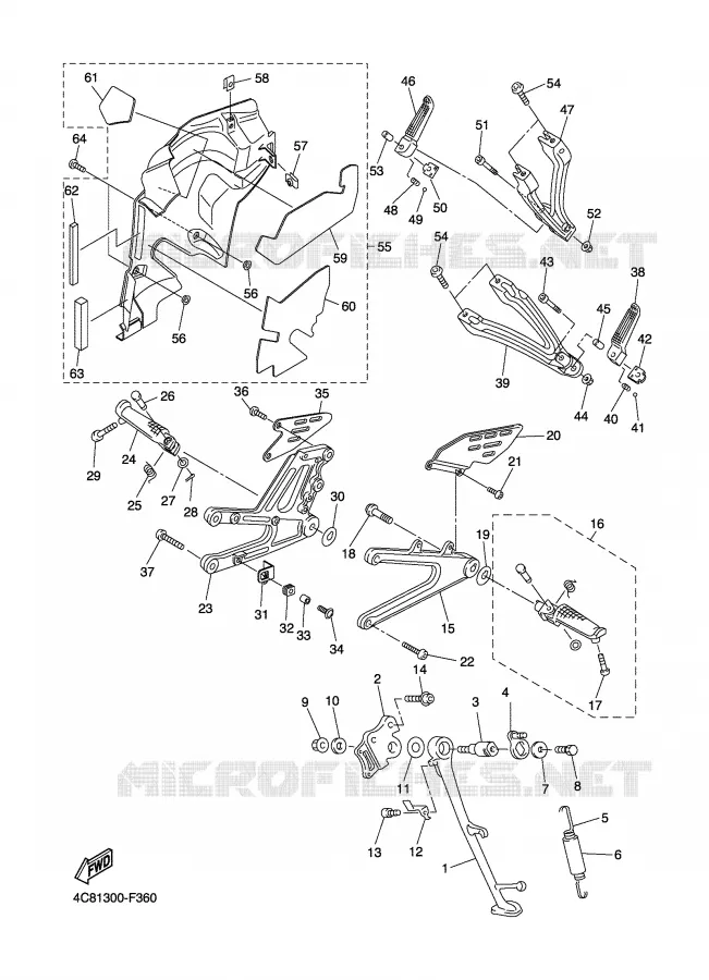 BEQUILLE / REPOSE PIEDS Yamaha MOTO 1000 2007 R1  YZF-R1