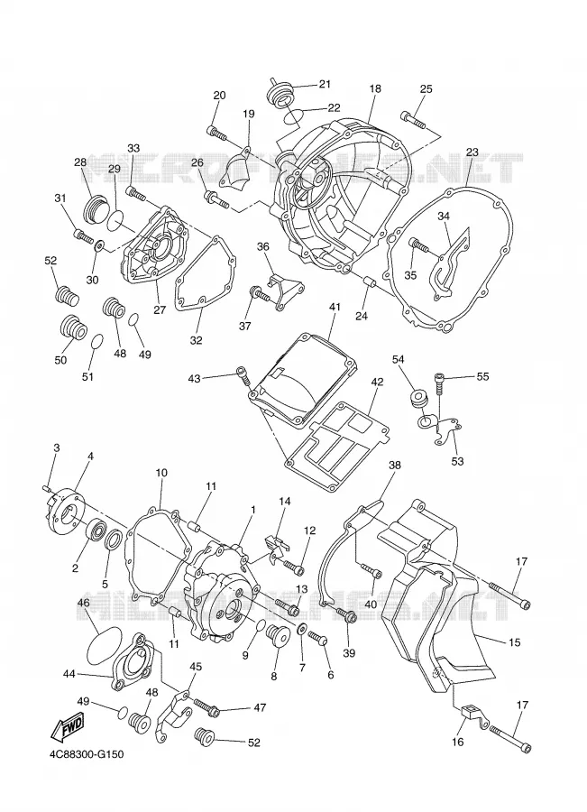 CARTER - MOTEUR 1 Yamaha MOTO 1000 2008 R1  YZF-R1