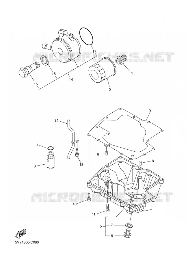 FILTRE A HUILE Yamaha MOTO 1000 2006 R1  YZF-R1S