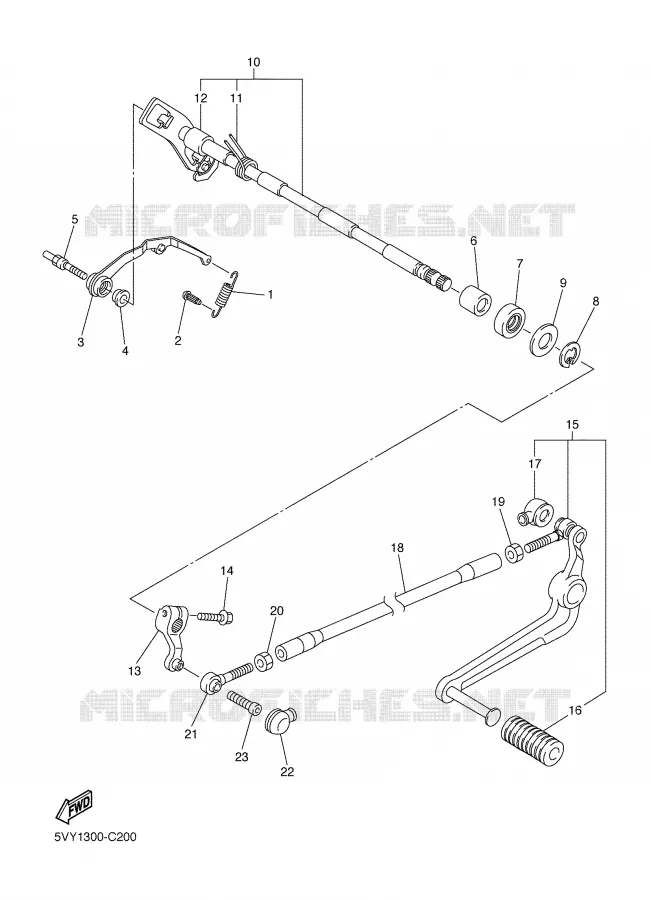 AXE DE SELECTEUR / PEDALE Yamaha MOTO 1000 2006 R1  YZF-R1S