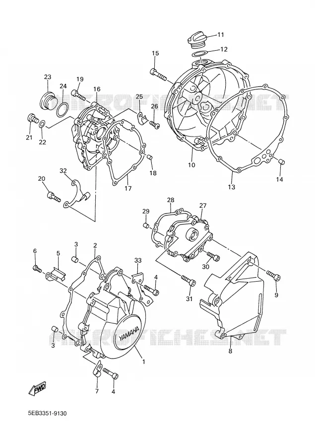 CARTER - MOTEUR 1 Yamaha MOTO 600 1999 R6  YZF-R6