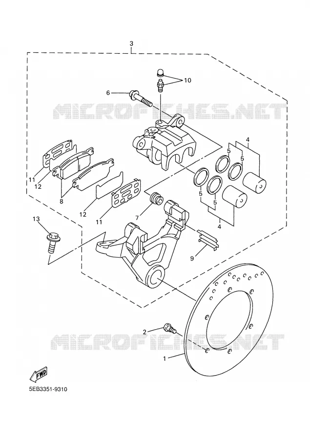 ETRIER DE FREIN ARRIERE Yamaha MOTO 600 1999 R6  YZF-R6