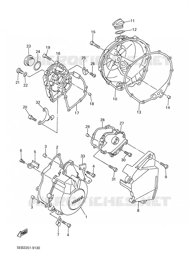 CARTER - MOTEUR 1 Yamaha MOTO 600 1999 R6  YZF-R6