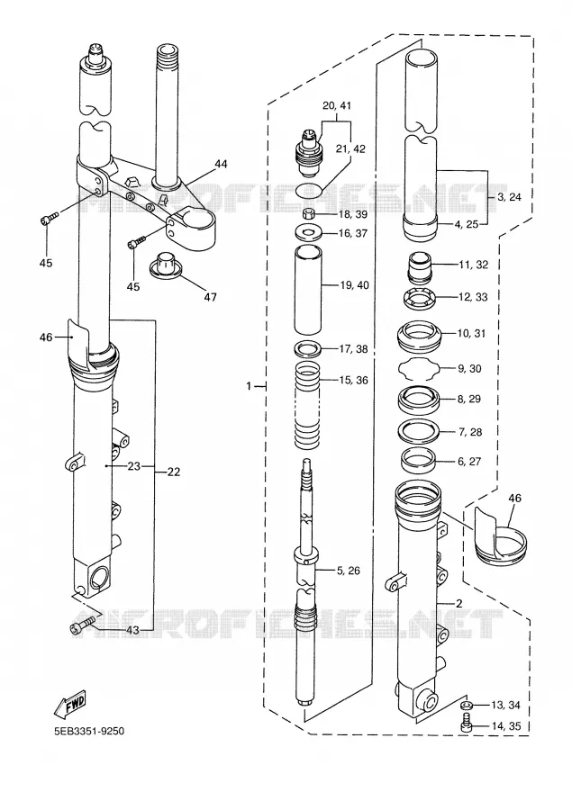FOURCHE Yamaha MOTO 600 2000 R6  YZF-R6