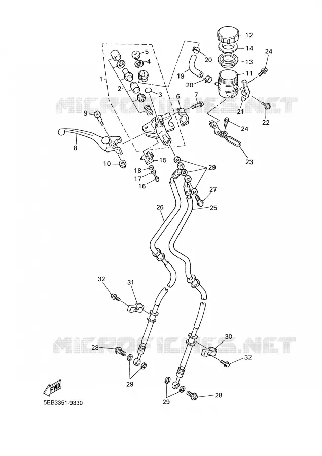 MAITRE CYLINDRE AVANT Yamaha MOTO 600 2000 R6  YZF-R6
