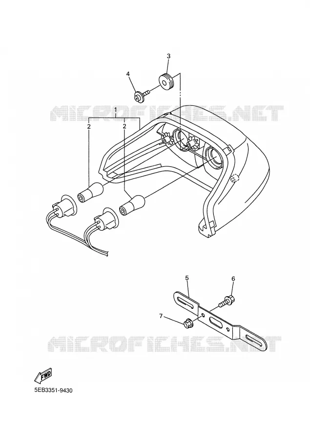 FEU ARRIERE Yamaha MOTO 600 2000 R6  YZF-R6