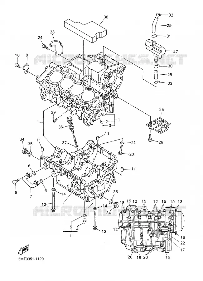 CARTER MOTEUR Yamaha MOTO 600 2001 R6  YZF-R6