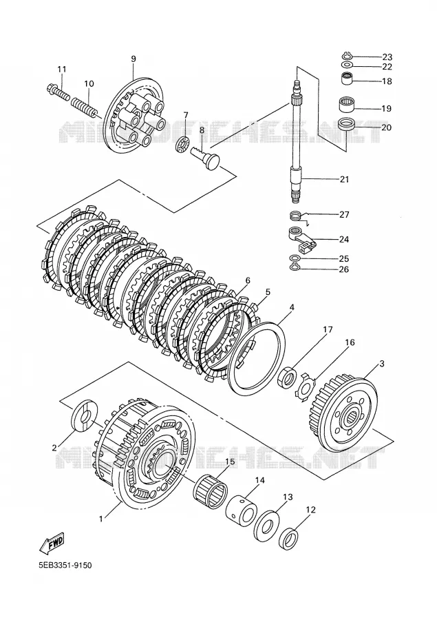 EMBRAYAGE DE DEMARREUR Yamaha MOTO 600 2001 R6  YZF-R6