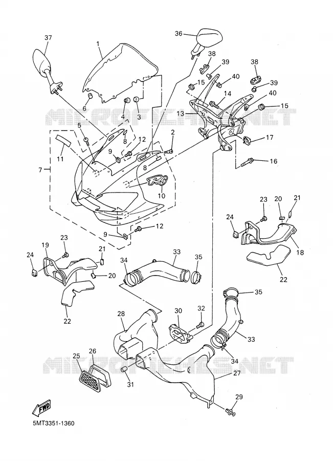 CARENAGES 1  Yamaha MOTO 600 2001 R6  YZF-R6
