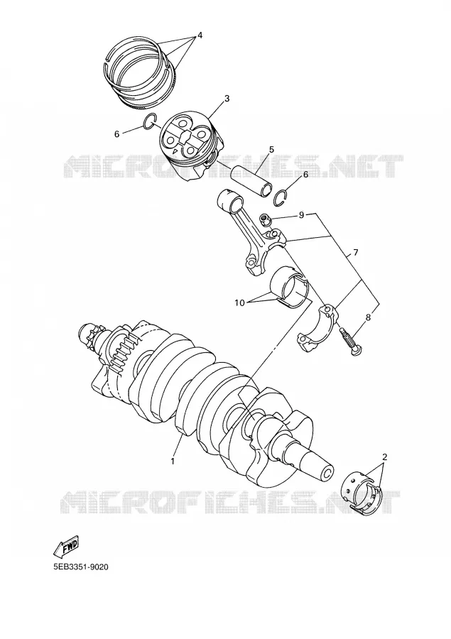 VILEBREQUIN / PISTON Yamaha MOTO 600 2001 R6  YZF-R6