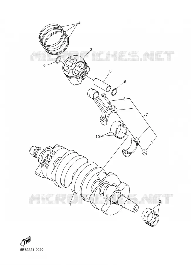 VILEBREQUIN / PISTON Yamaha MOTO 600 2002 R6  YZF-R6