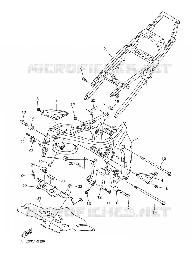 CADRE Yamaha MOTO 600 2002 R6  YZF-R6