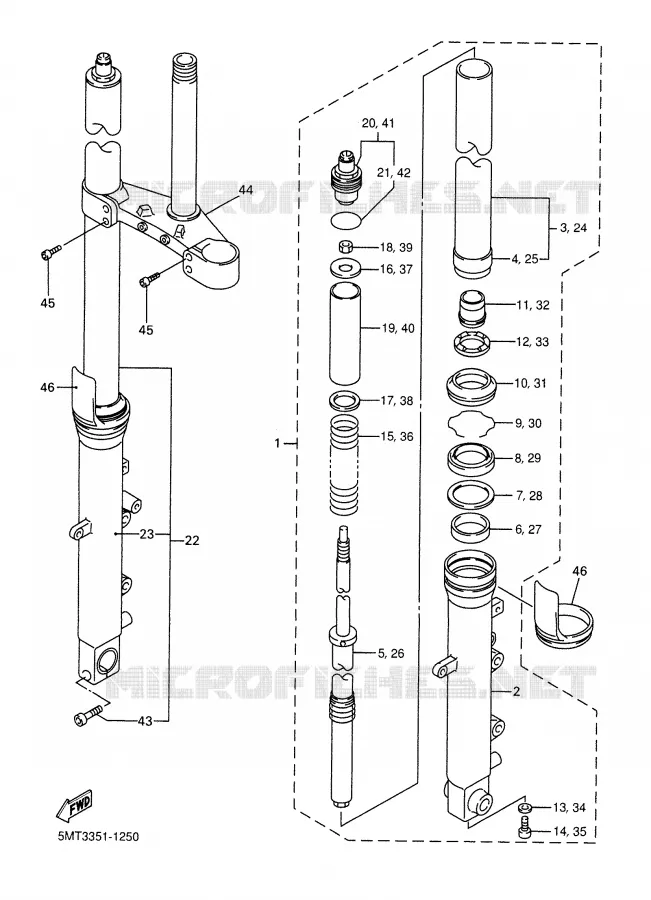 FOURCHE Yamaha MOTO 600 2002 R6  YZF-R6