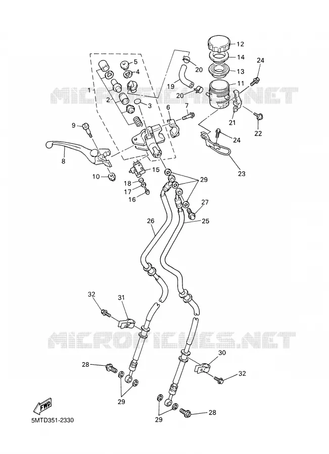 MAITRE CYLINDRE AVANT Yamaha MOTO 600 2002 R6  YZF-R6