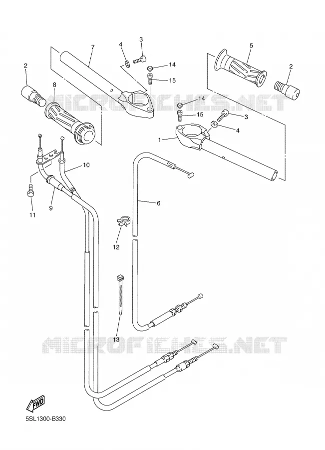 GUIDON ET CABLES Yamaha MOTO 600 2004 R6  YZF-R6