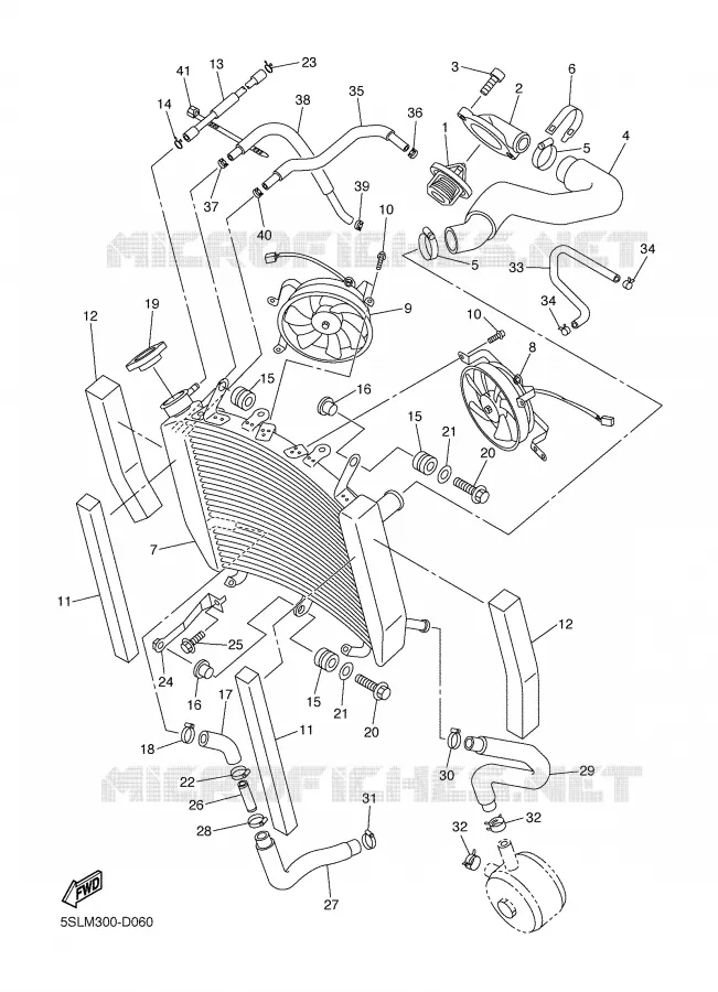 RADIATEUR / DURITES Yamaha MOTO 600 2005 R6  YZF-R6