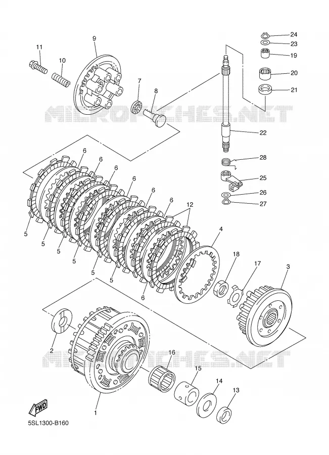 EMBRAYAGE DE DEMARREUR Yamaha MOTO 600 2005 R6  YZF-R6