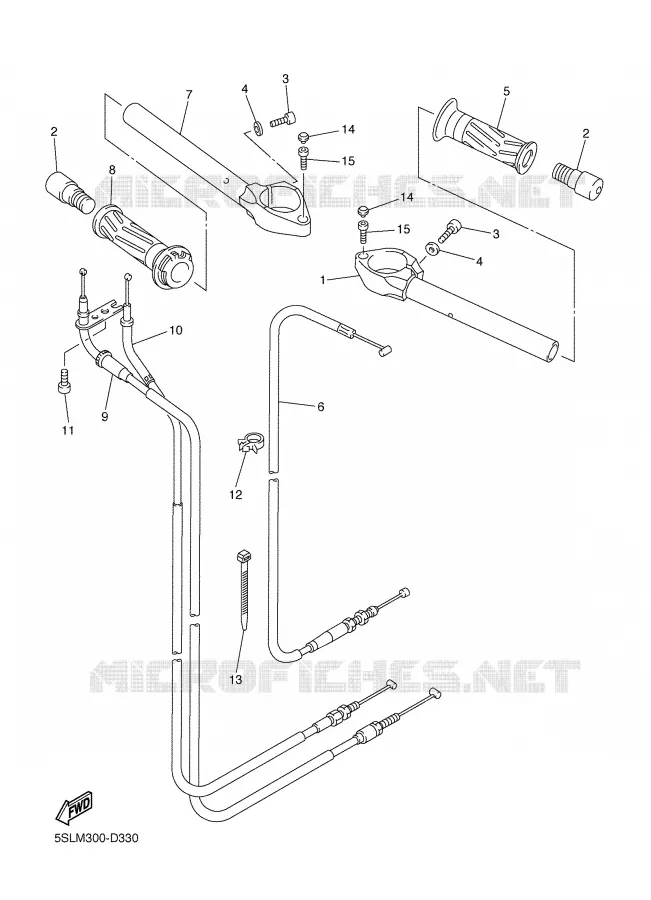 GUIDON ET CABLES Yamaha MOTO 600 2005 R6  YZF-R6