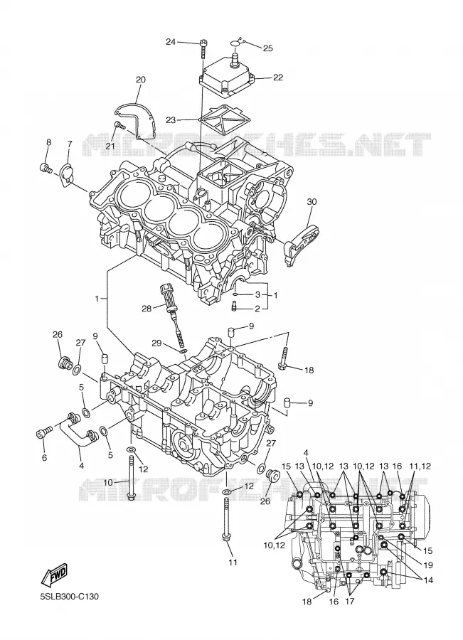 CARTER MOTEUR Yamaha MOTO 600 2005 R6  YZF-R6