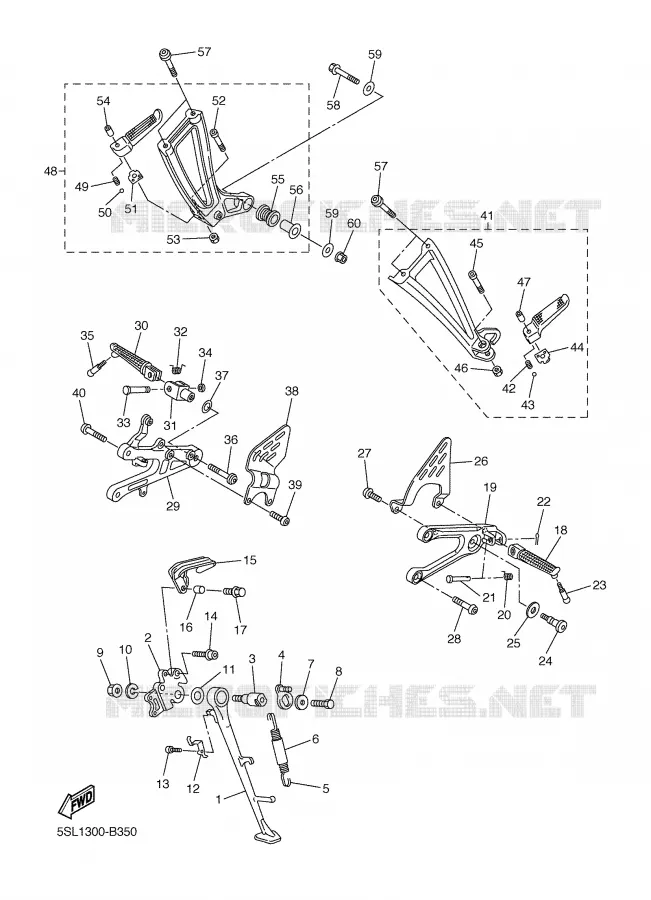 SUPPORT / REPOSE PIEDS Yamaha MOTO 600 2005 R6  YZF-R6