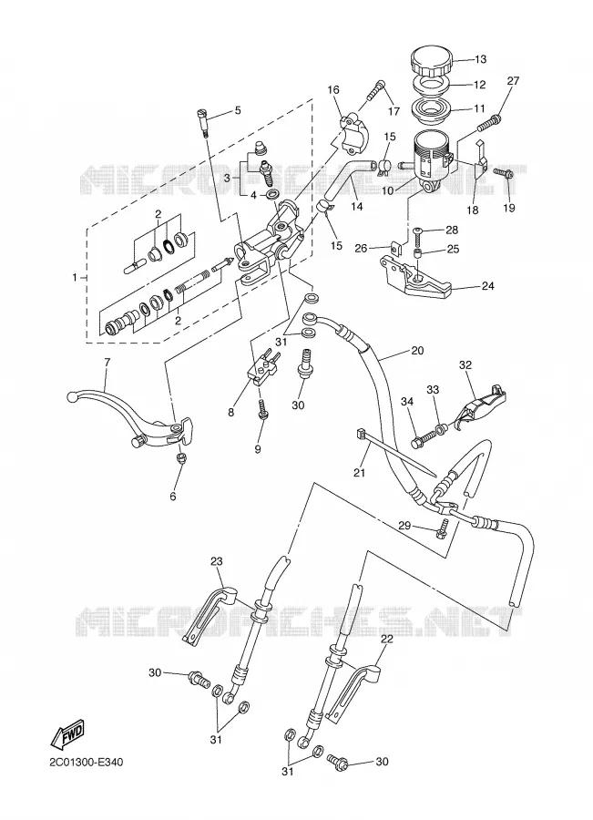 MAITRE CYLINDRE DE FREIN AVANT Yamaha MOTO 600 2007 R6  YZF-R6