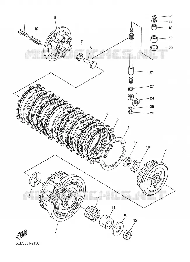 EMBRAYAGE DE DEMARREUR Yamaha MOTO 600 2000 R6  YZF-R6L
