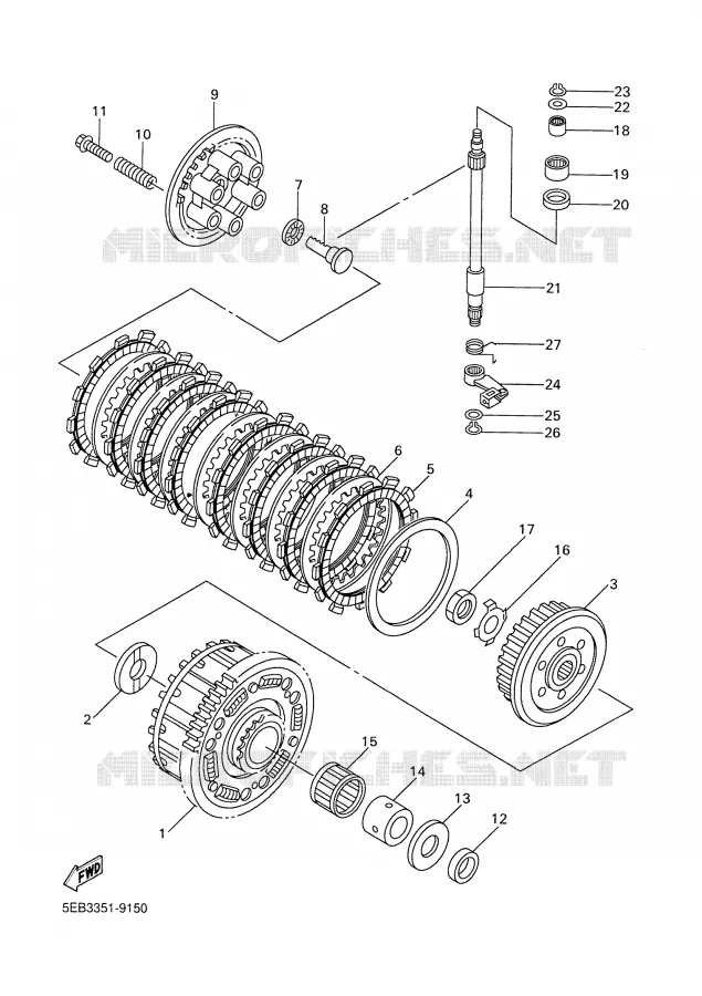 EMBRAYAGE DE DEMARREUR Yamaha MOTO 600 2000 R6  YZF-R6M