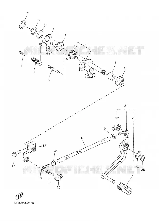 AXE DE SELECTEUR / PEDALE Yamaha MOTO 600 2000 R6  YZF-R6M
