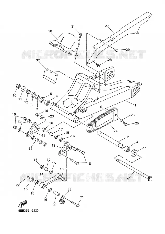 BRAS ARRIERE Yamaha MOTO 600 2000 R6  YZF-R6M