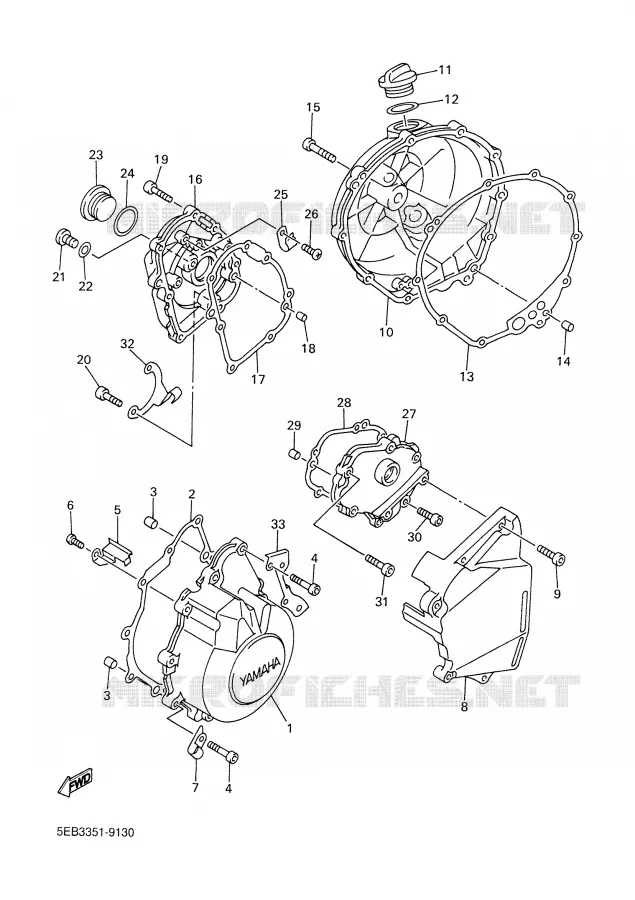 CARTER - MOTEUR 1 Yamaha MOTO 600 2001 R6  YZF-R6N
