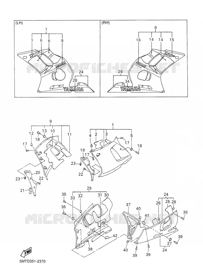 CARENAGES 2 Yamaha MOTO 600 2002 R6  YZF-R6P